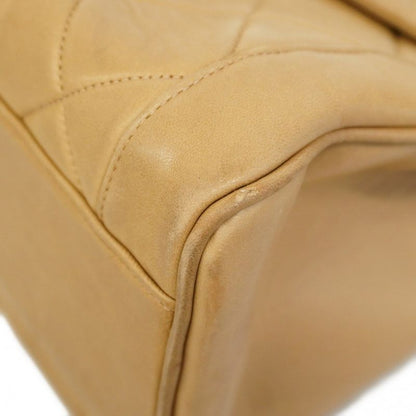 Chanel Handbag Matelasse Top Handle Lambskin Beige Gold Hardware Women