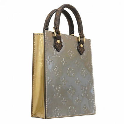 Louis Vuitton Handbag Vernis Monogram Petite Sac Pla M90564 Metallic Taupe