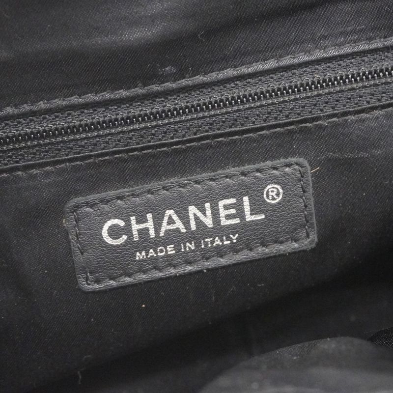 Chanel Handbag Velour Black Silver Hardware Women