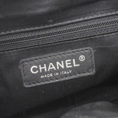 Chanel Handbag Velour Black Silver Hardware Women
