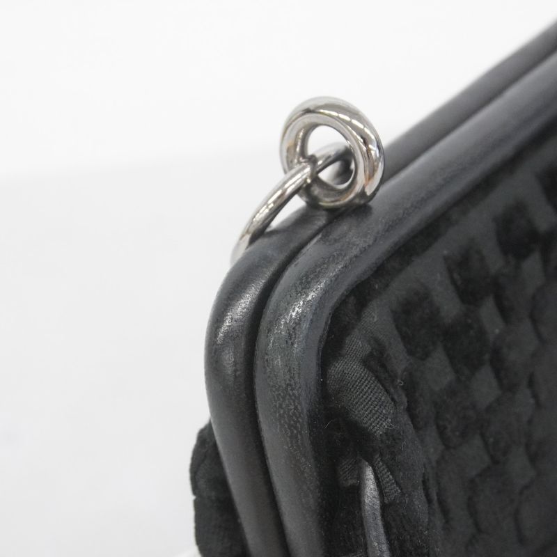 Chanel Handbag Velour Black Silver Hardware Women