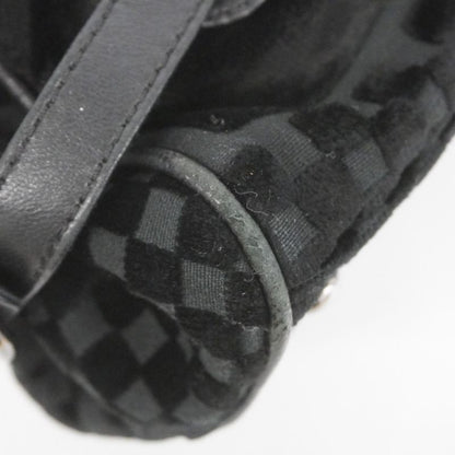 Chanel Handbag Velour Black Silver Hardware Women