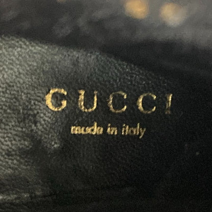 Gucci Suede Leather Fringe Back Zip Short Boots 24cm (9.45in) Equivalent Black