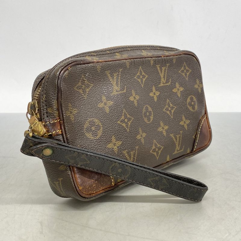 Louis Vuitton Clutch Bag Monogram Marly Dragonne PM M51827 Brown Men's