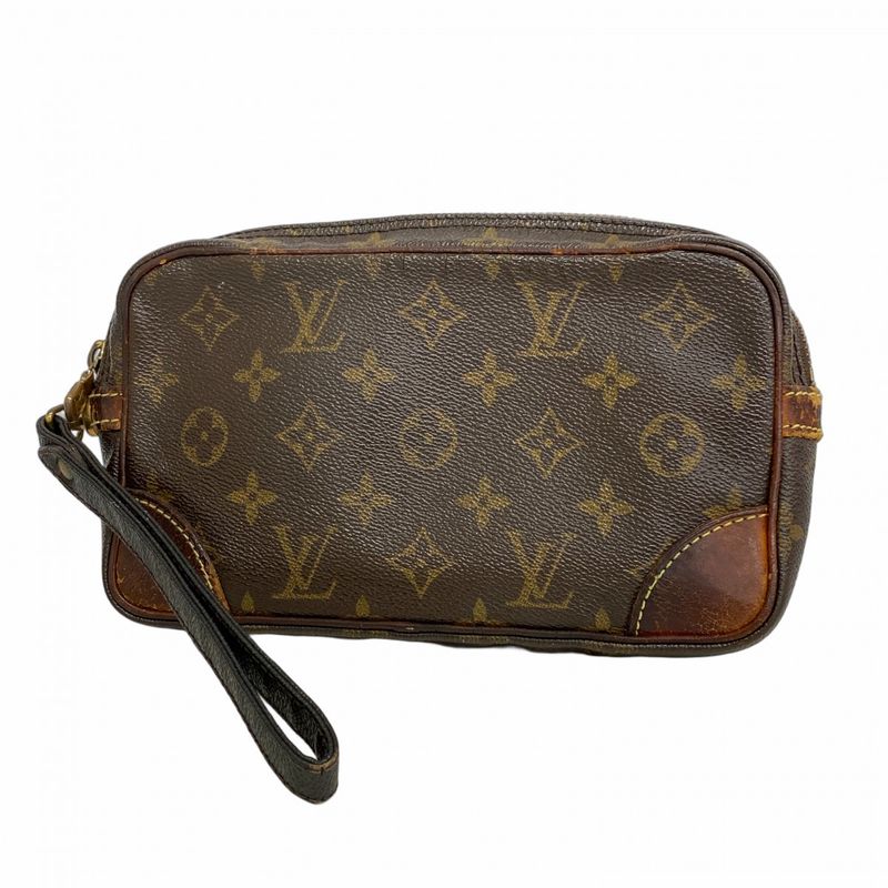 Louis Vuitton Clutch Bag Monogram Marly Dragonne PM M51827 Brown Men's