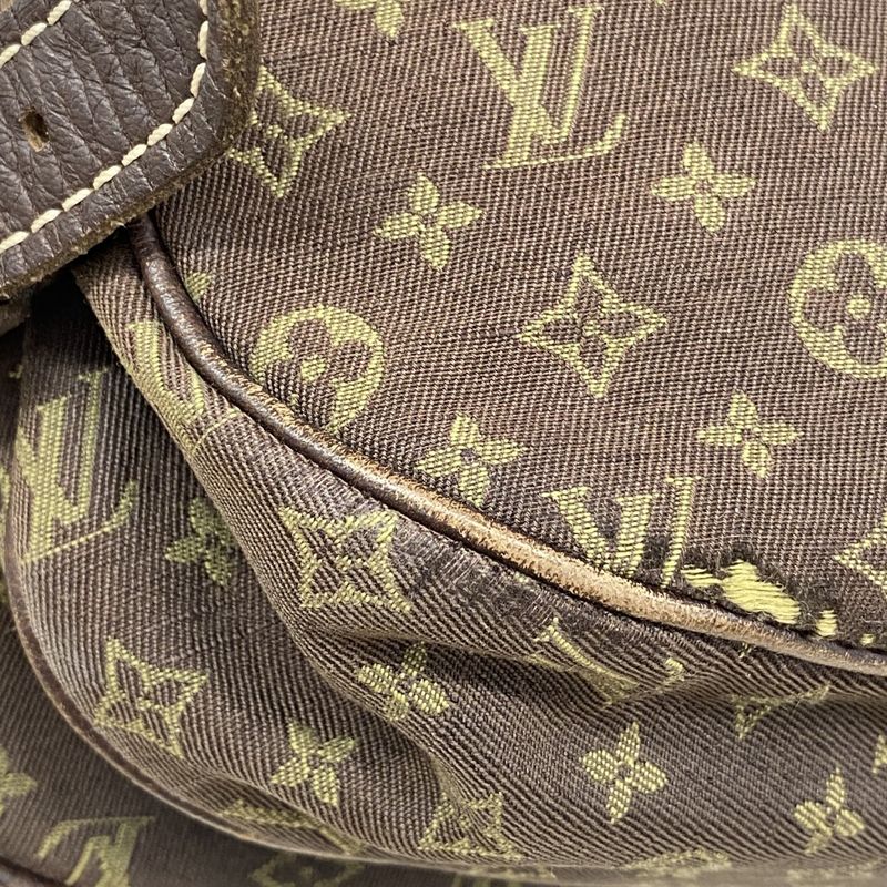 Louis Vuitton Shoulder Bag Monogram Mini Lin Saumur M95227 Ebène Women's