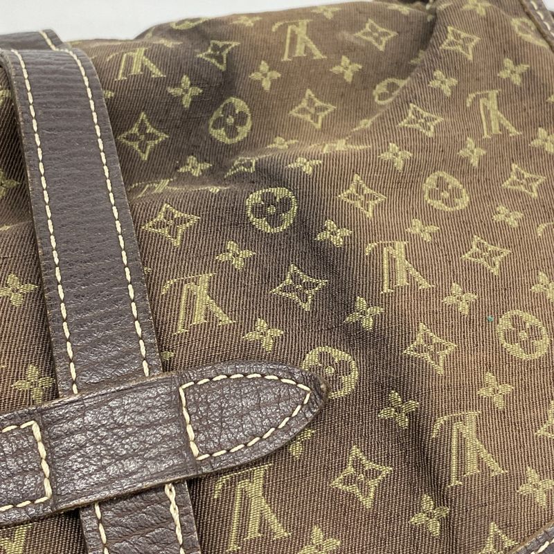 Louis Vuitton Shoulder Bag Monogram Mini Lin Saumur M95227 Ebène Women's