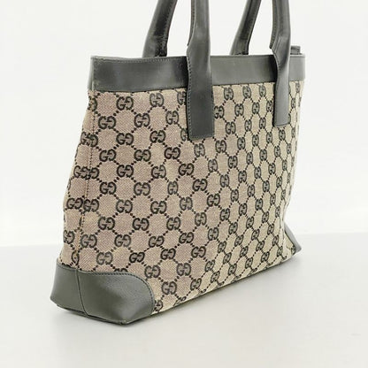 Gucci Tote Bag GG Canvas 002 1119 Canvas Black Gold Hardware Women's