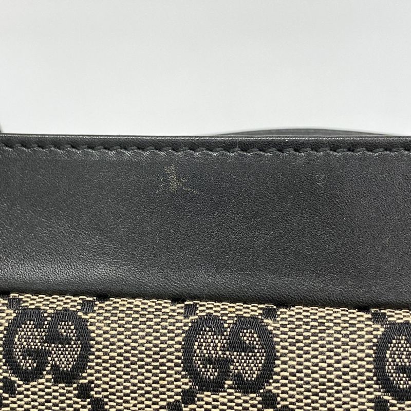 Gucci Tote Bag GG Canvas 002 1119 Canvas Black Gold Hardware Women's