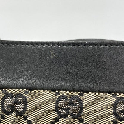 Gucci Tote Bag GG Canvas 002 1119 Canvas Black Gold Hardware Women's