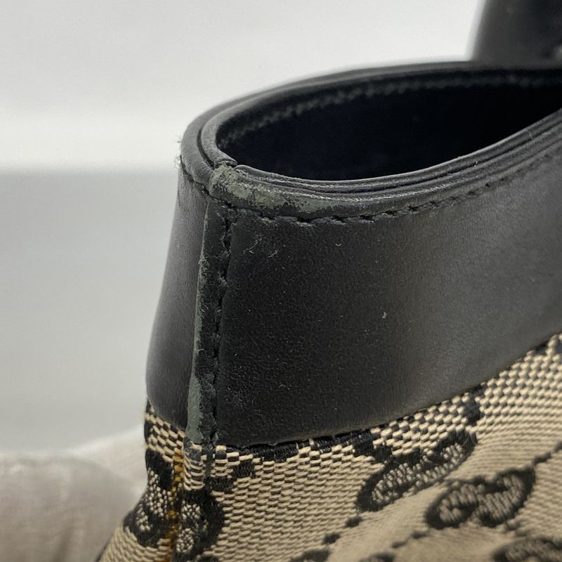 Gucci Tote Bag GG Canvas 002 1119 Canvas Black Gold Hardware Women's