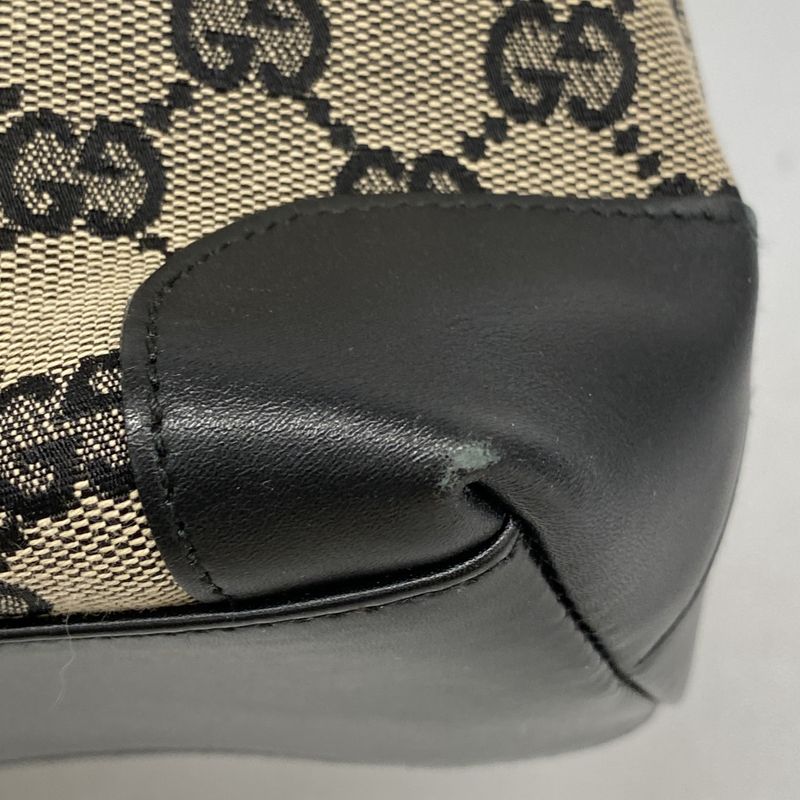 Gucci Tote Bag GG Canvas 002 1119 Canvas Black Gold Hardware Women's