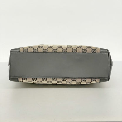 Gucci Tote Bag GG Canvas 002 1119 Canvas Black Gold Hardware Women's