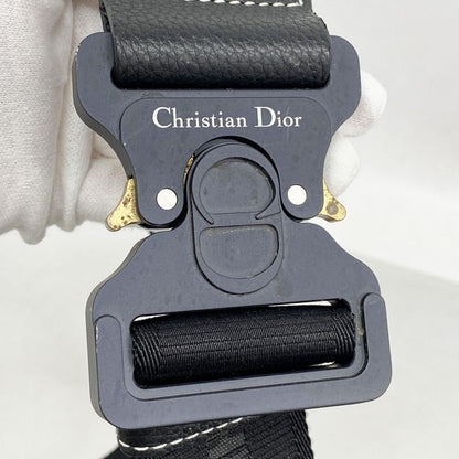 Christian Dior Body Bag Saddle Leather Black Silver Hardware Men's