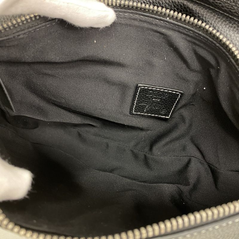 Christian Dior Body Bag Saddle Leather Black Silver Hardware Men's