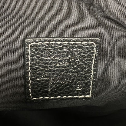 Christian Dior Body Bag Saddle Leather Black Silver Hardware Men's