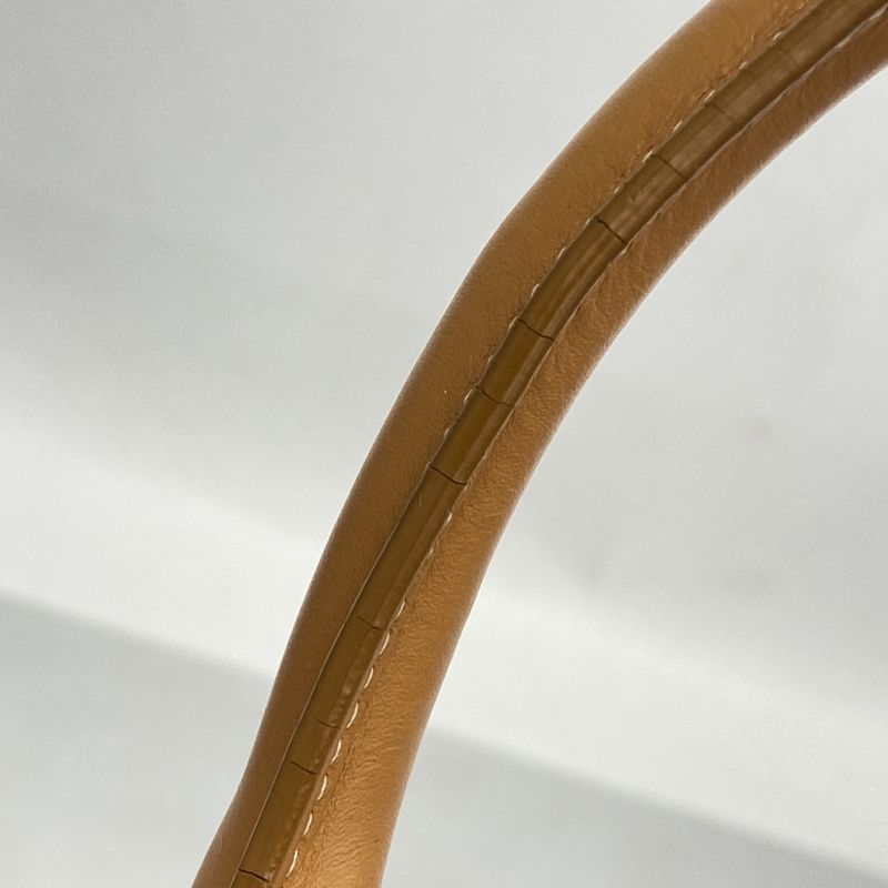 Celine Tote Canvas Leather Light Brown White Gold Hardware 2way Bag Ladies