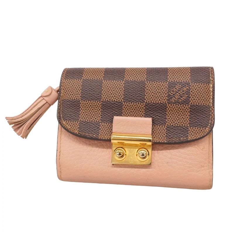 Louis Vuitton Damier Portefeuille Croisette Compact N60208 Ebène/magnolia
