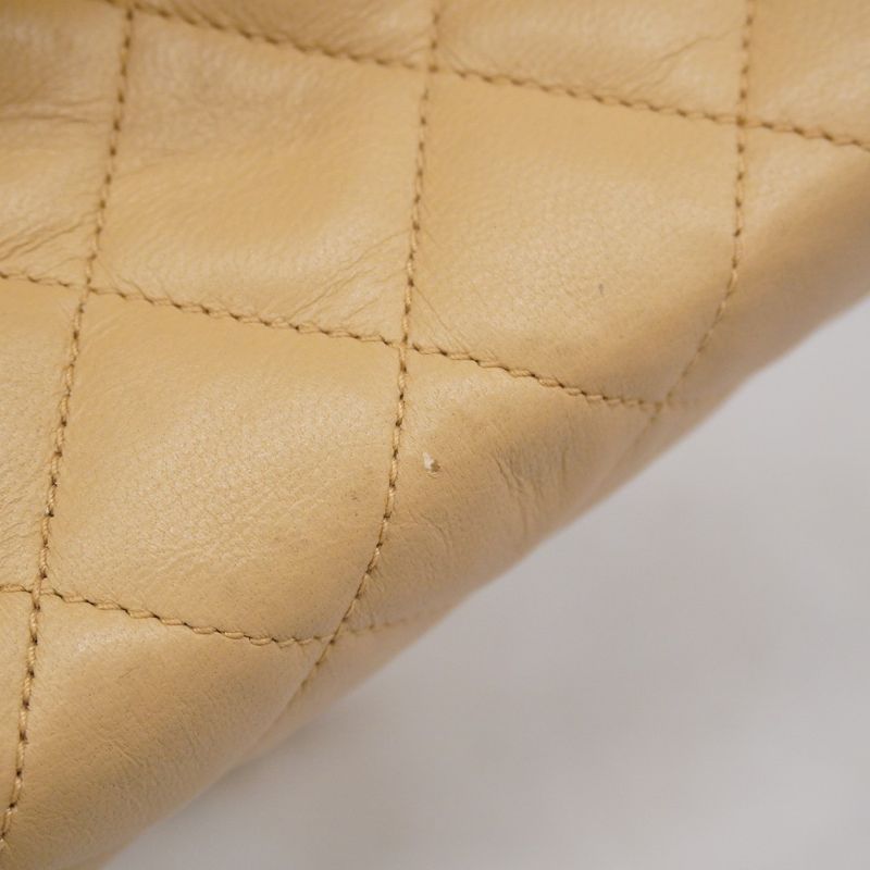 Chanel Shoulder Bag Mini Matelasse Lambskin Beige Gold Hardware Women