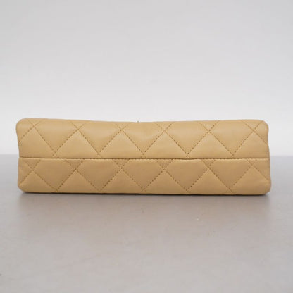 Chanel Shoulder Bag Mini Matelasse Lambskin Beige Gold Hardware Women