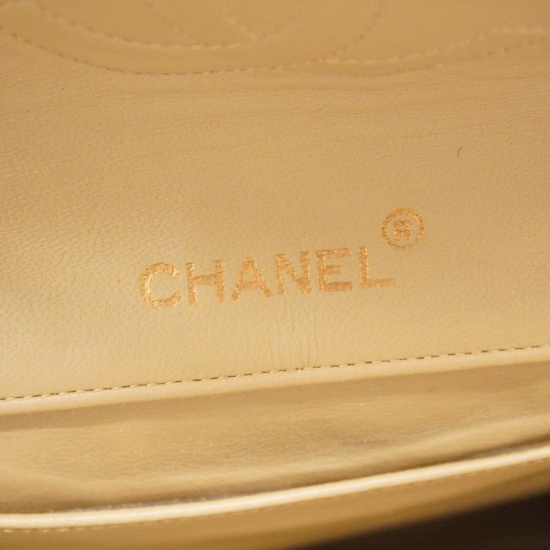 Chanel Shoulder Bag Mini Matelasse Lambskin Beige Gold Hardware Women