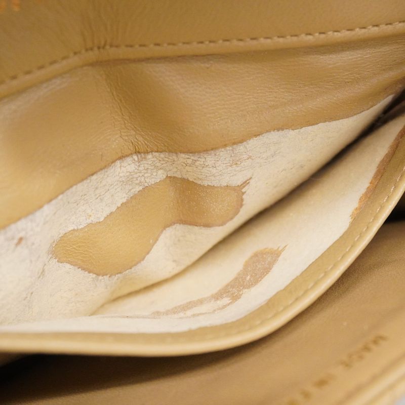 Chanel Shoulder Bag Mini Matelasse Lambskin Beige Gold Hardware Women