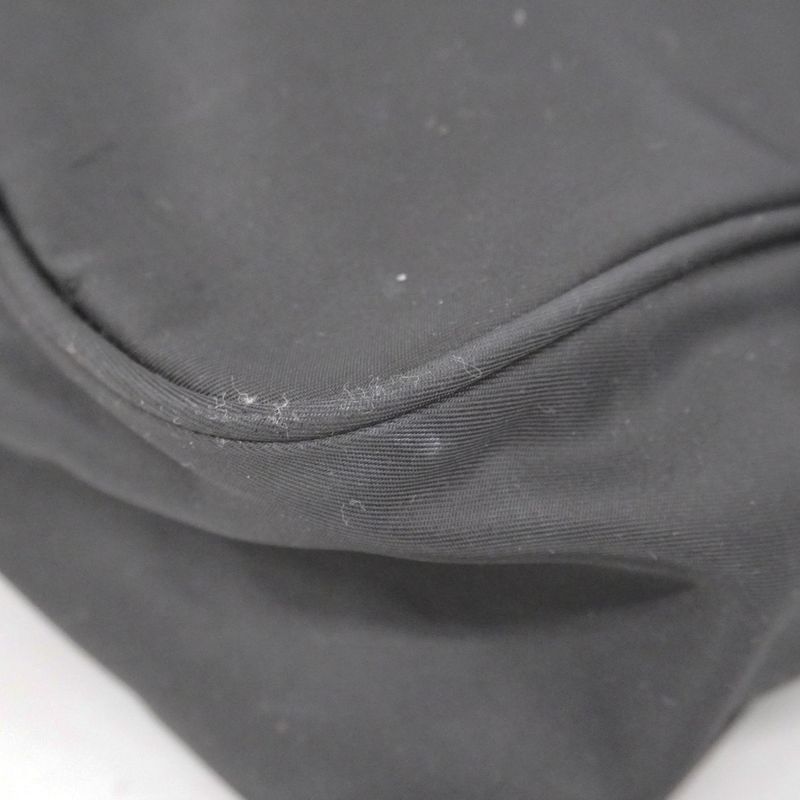 Prada Shoulder Bag Tessuto Nylon Black Silver Hardware Men Women Unisex