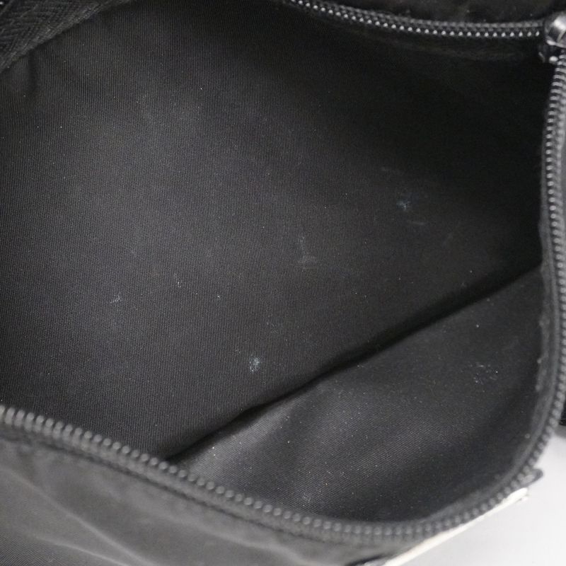 Prada Shoulder Bag Tessuto Nylon Black Silver Hardware Men Women Unisex