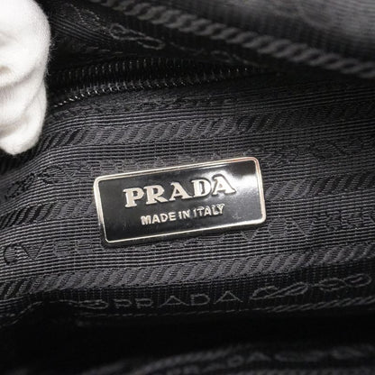 Prada Shoulder Bag Tessuto Nylon Black Silver Hardware Men Women Unisex
