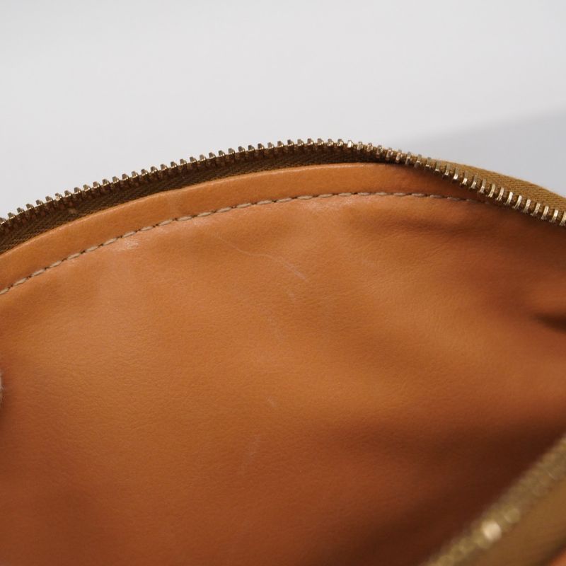 Celine Pouch Macadam PVC Beige Gold Hardware Women