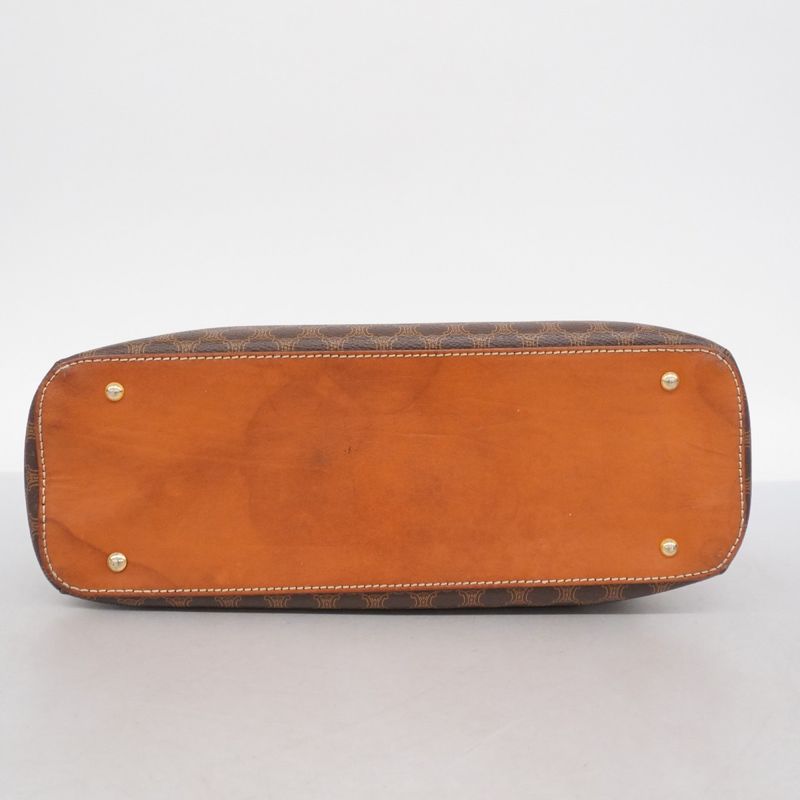 Celine Handbag Macadam PVC Brown Gold Hardware Women