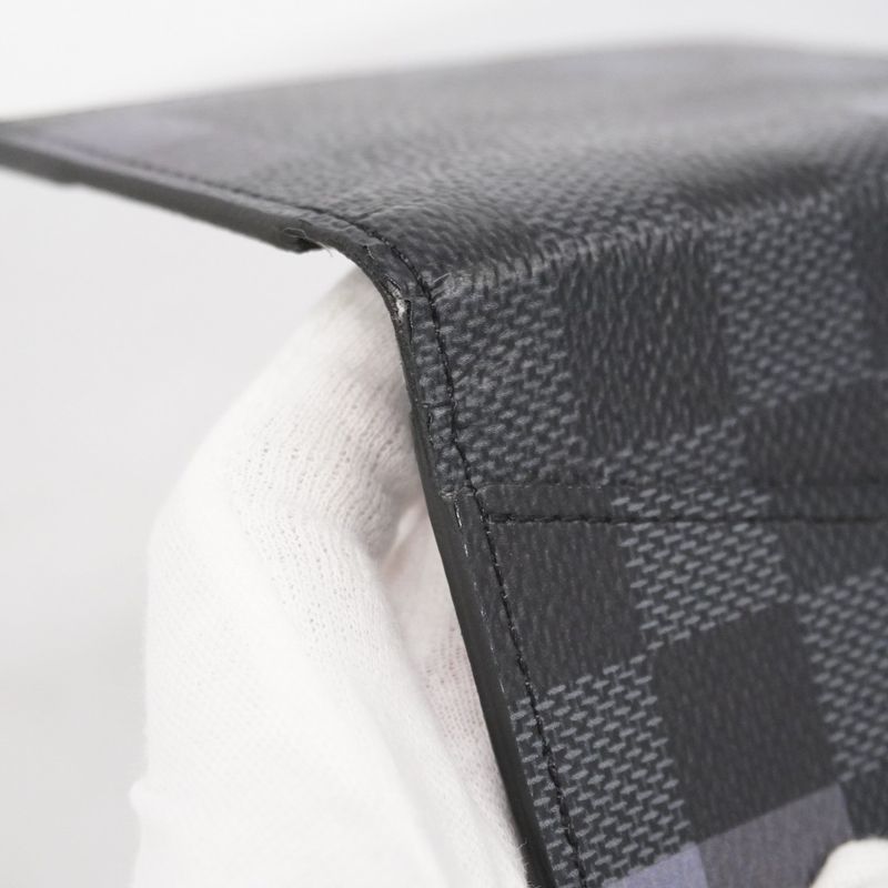 Louis Vuitton Card Case Damier Graphite Pixel Organizer Duposhe N60159 Gray