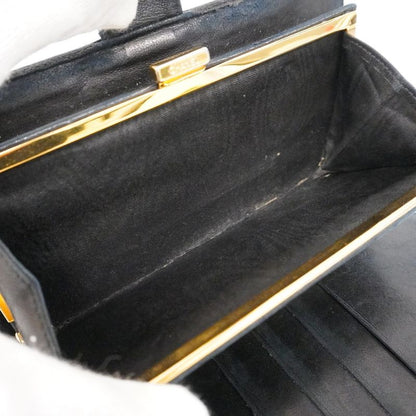 Chanel Long Wallet Caviar Skin Lambskin Black Gold Hardware Women