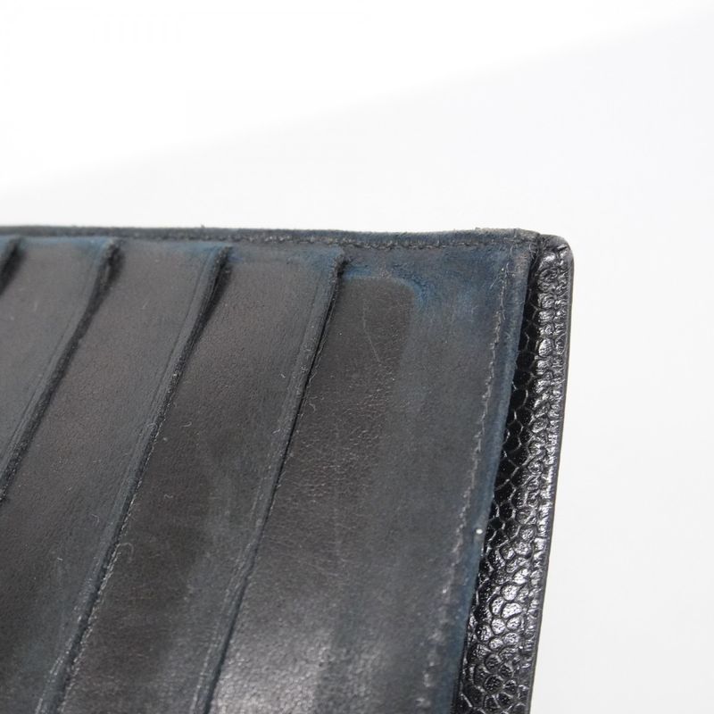 Chanel Long Wallet Caviar Skin Lambskin Black Gold Hardware Women