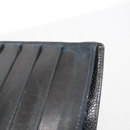 Chanel Long Wallet Caviar Skin Lambskin Black Gold Hardware Women