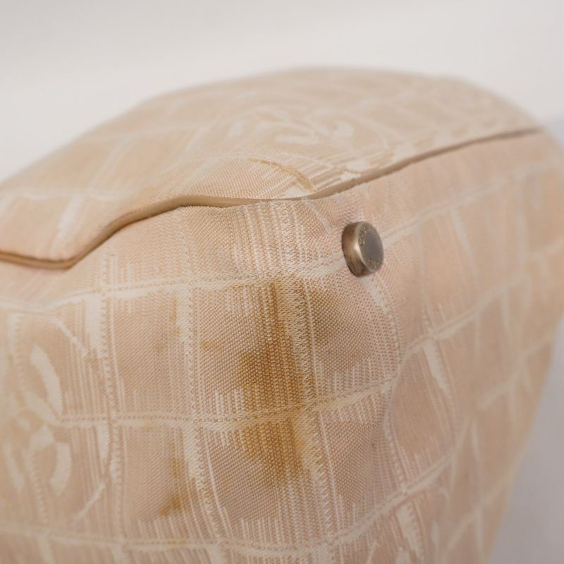 Chanel Tote New Travel Nylon Beige Silver Hardware Women's