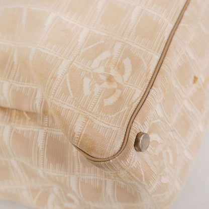 Chanel Tote New Travel Nylon Beige Silver Hardware Women's