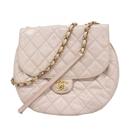 Chanel Shoulder Bag Matelasse Leather Light Pink Gold Hardware Women