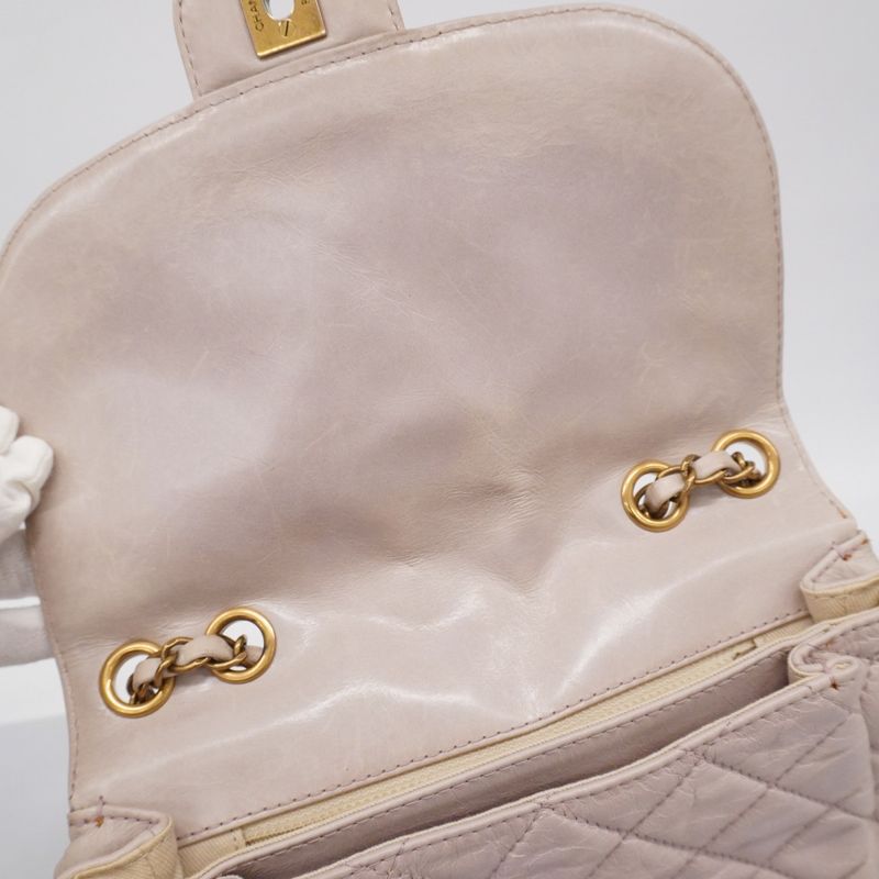Chanel Shoulder Bag Matelasse Leather Light Pink Gold Hardware Women