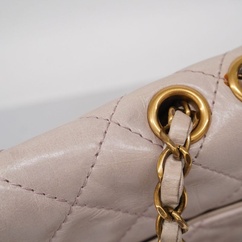 Chanel Shoulder Bag Matelasse Leather Light Pink Gold Hardware Women