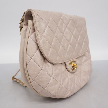 Chanel Shoulder Bag Matelasse Leather Light Pink Gold Hardware Women