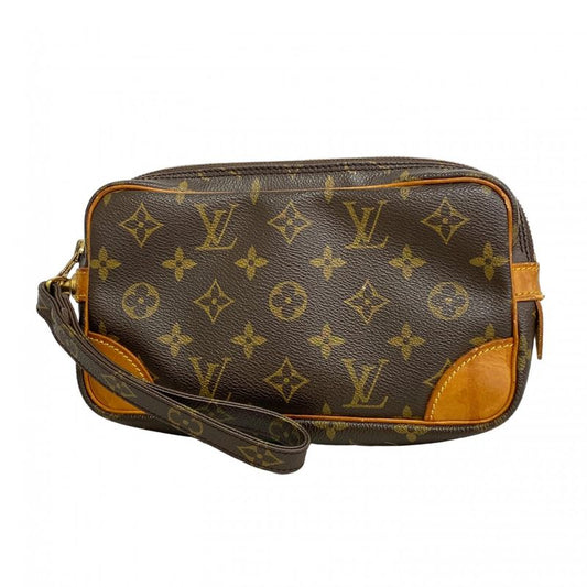 Louis Vuitton Clutch Bag Monogram Marly Dragonne PM M51827 Brown Men's