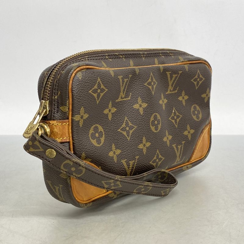 Louis Vuitton Clutch Bag Monogram Marly Dragonne PM M51827 Brown Men's