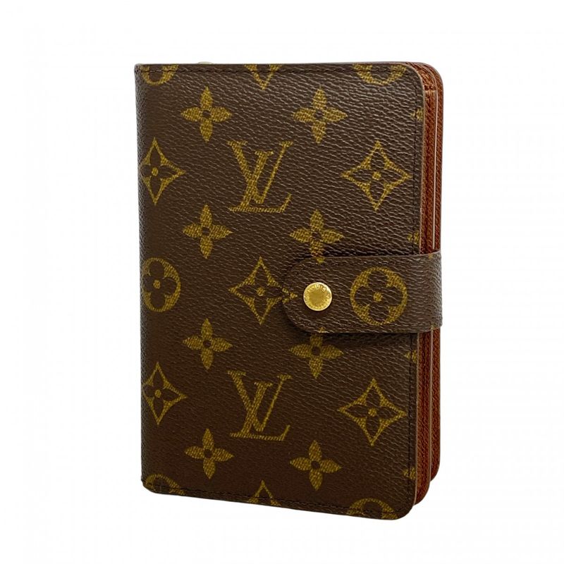 Louis Vuitton Wallet Monogram Porte Papier Zip M61207 Brown Ladies