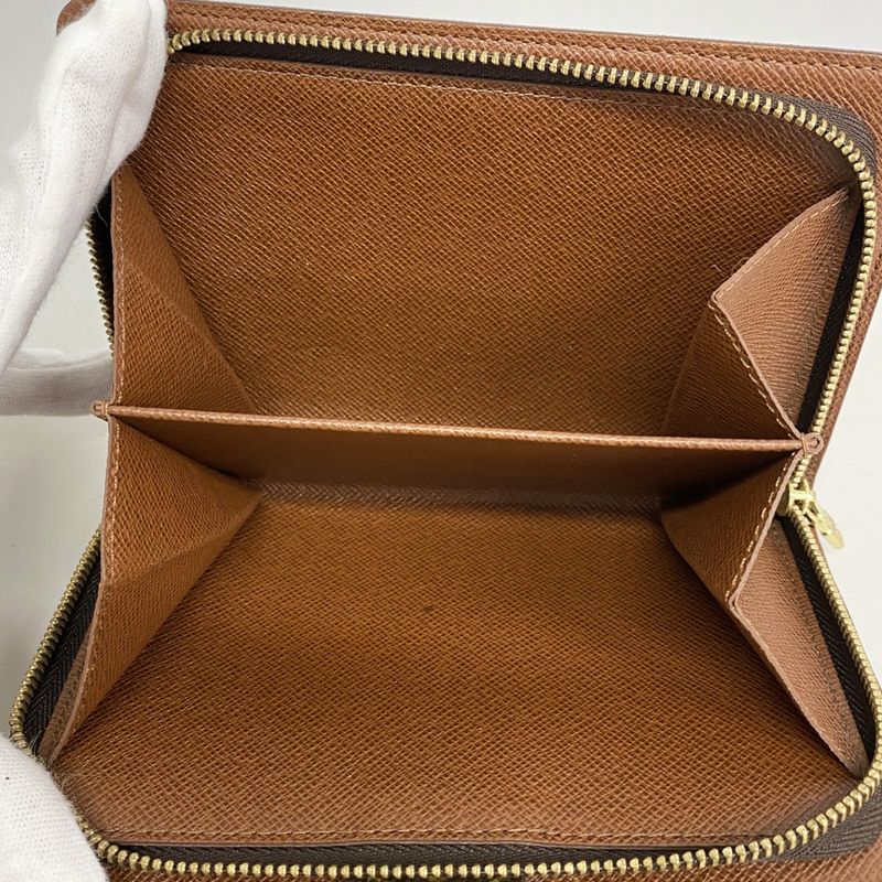 Louis Vuitton Wallet Monogram Porte Papier Zip M61207 Brown Ladies