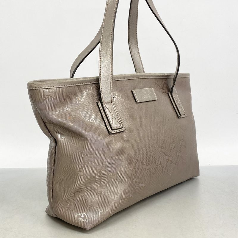 Gucci Tote Bag GG Imprime 211138 PVC Pink Silver Hardware Women