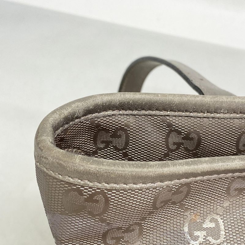 Gucci Tote Bag GG Imprime 211138 PVC Pink Silver Hardware Women