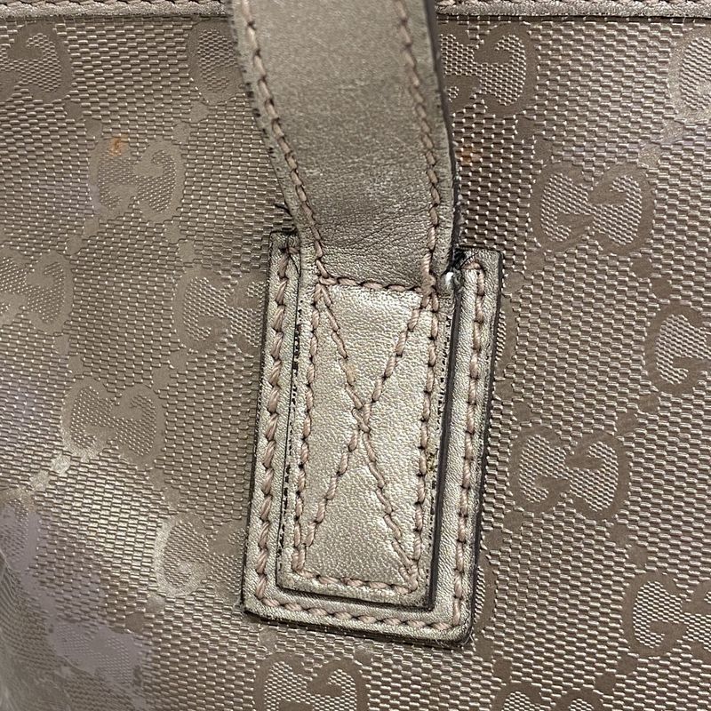 Gucci Tote Bag GG Imprime 211138 PVC Pink Silver Hardware Women