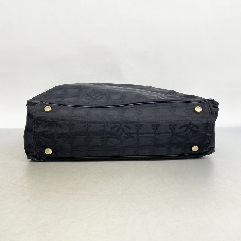 Chanel Tote New Travel Nylon Black Chien Pan Gold Hardware Women's