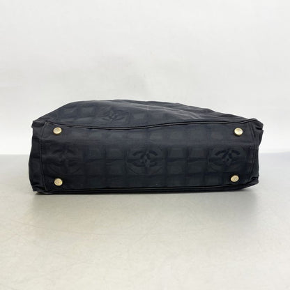 Chanel Tote New Travel Nylon Black Chien Pan Gold Hardware Women's